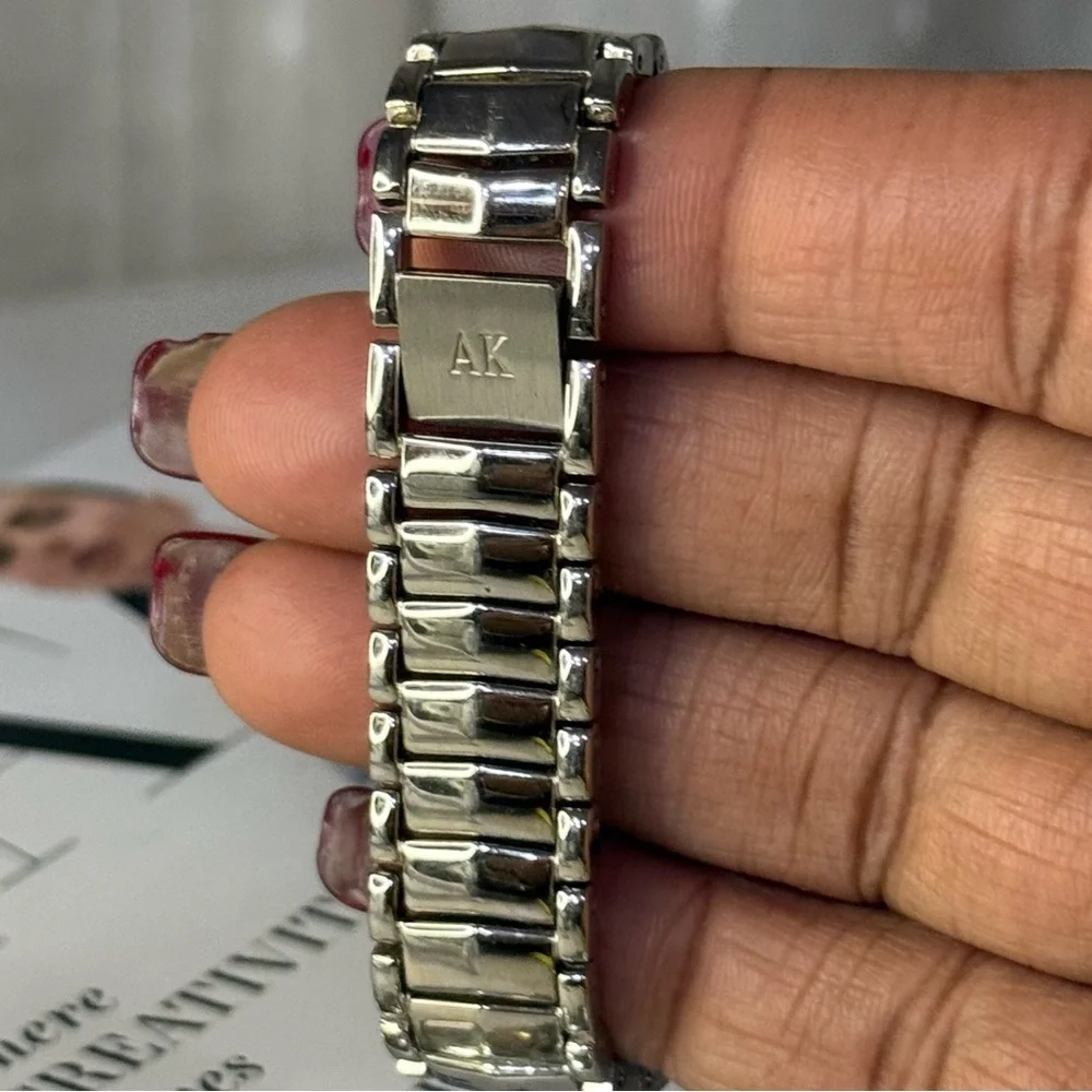ANNE KLEIN Silver Stainless Steel Watch / Black Face dial